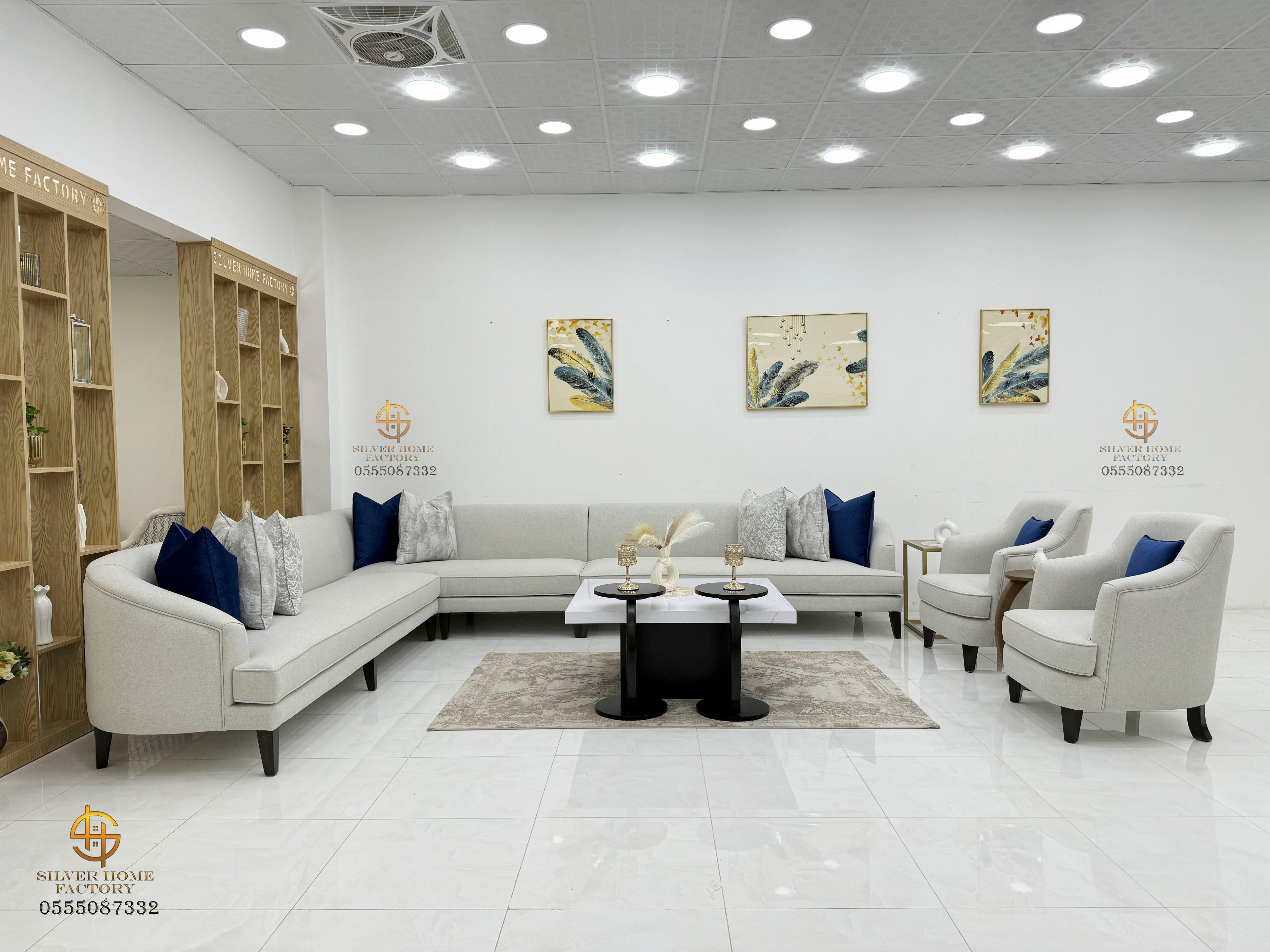 Wesal Modern Silver & Blue