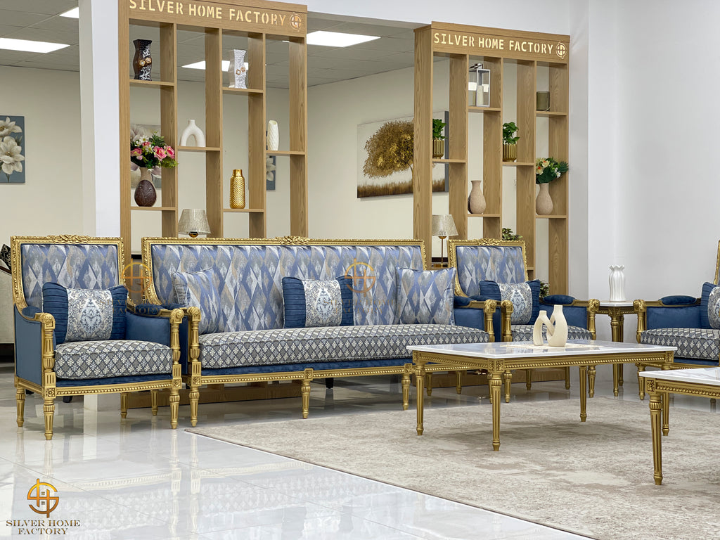 طقم مجلس باللون الأزرق الملكي