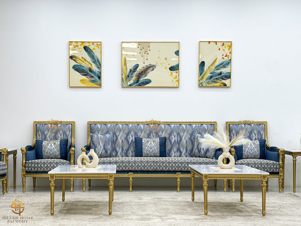 طقم مجلس باللون الأزرق الملكي