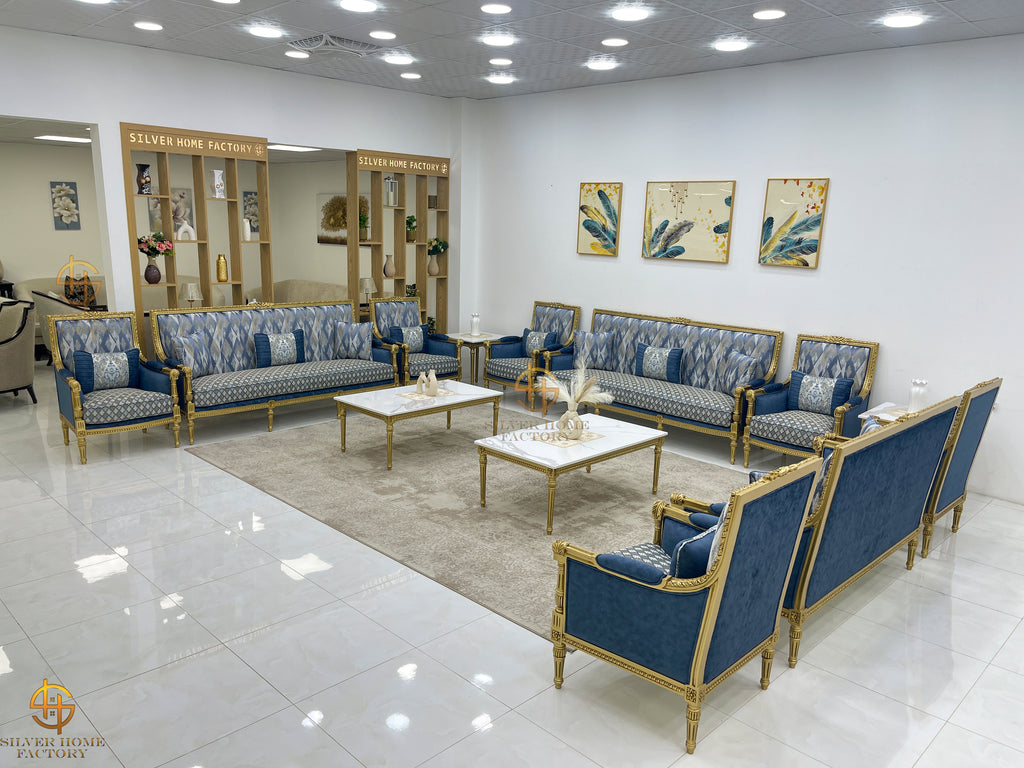 طقم مجلس باللون الأزرق الملكي