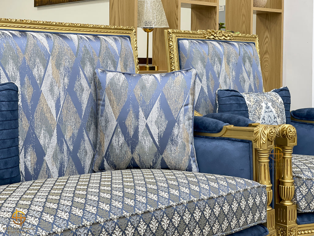 طقم مجلس باللون الأزرق الملكي